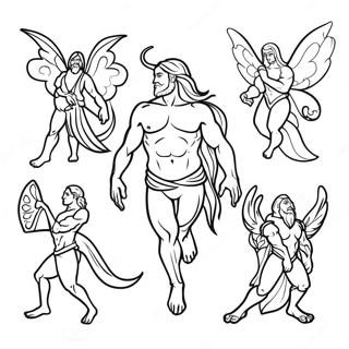 Ausmalbild von magischen Kreaturen der Verwandlung | Verwandlung Ausmalbild