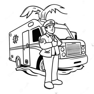 EMT Sanitäter in Aktion Ausmalbild | EMT Ausmalbild