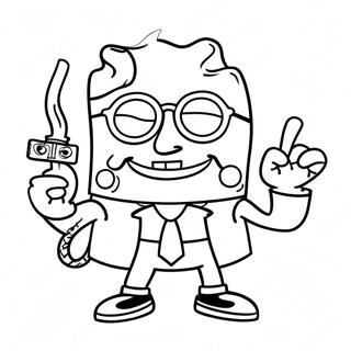 Cooler Gangster SpongeBob mit Sonnenbrille Ausmalbild | Gangster SpongeBob Ausmalbild