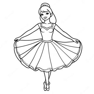Barbie Ballerina in anmutiger Pose Ausmalbild | Barbie Ballerina Ausmalbild