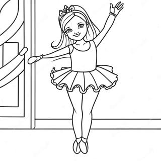 Barbie Ballerina mit glitzerndem Tutu Ausmalbild | Barbie Ballerina Ausmalbild