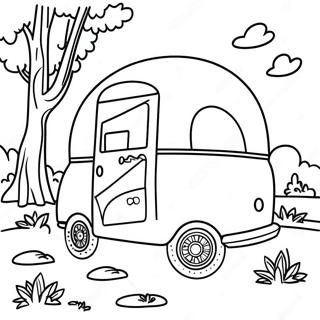 Fröhlicher Camper Ausmalbild | Fröhlicher Camper Ausmalbild