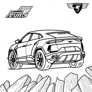 Lamborghini Urus Renn-Ausmalbild | Lamborghini Urus Ausmalbild