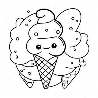 Regenbogen-Eistüte Ausmalbild | Regenbogen-Eiscreme Ausmalbild