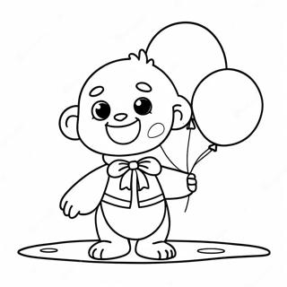 Plim Plim mit bunten Ballons Ausmalbild | Plim Plim Ausmalbild