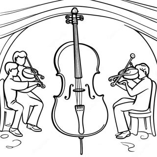 Schönes Cello bei einem Konzert Ausmalbild | Cello Ausmalbild