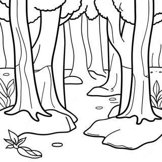 Waldszene Ausmalbild | Wald Ausmalbild