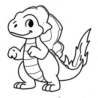 Charmeleon, das Feuer speit Ausmalbild | Charmeleon Ausmalbild