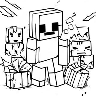 Minecraft Creeper Geburtstagsparty Ausmalbild | Minecraft Geburtstag Ausmalbild