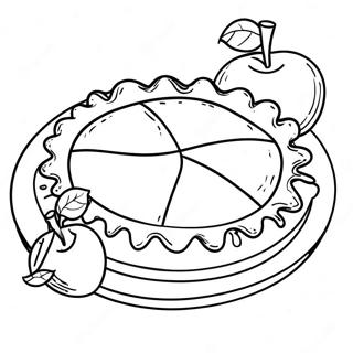 Leckeres Apfelkuchen Ausmalbild | Apfelkuchen Ausmalbild
