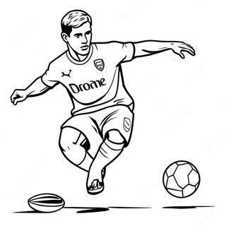 Arsenal Spieler, der den Ball tritt Ausmalbild | Arsenal Ausmalbild