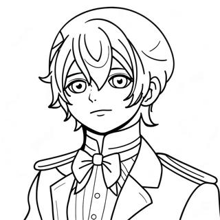 Ciel Phantomhive in eleganter Kleidung Ausmalbild | Schwarzer Butler Ausmalbild