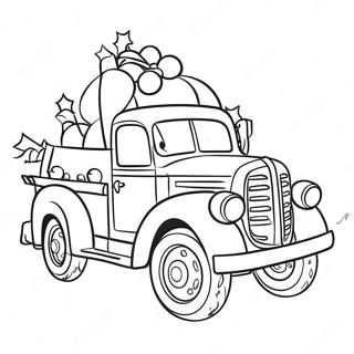 Weihnachtslastwagen Ausmalbild | Weihnachts Lkw Ausmalbild