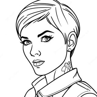 Ruby Rose in Aktion Ausmalbild | RWBY Ausmalbild