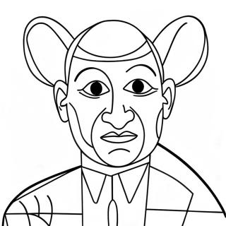 Kubistisches Pablo Picasso Ausmalbild | Pablo Picasso Ausmalbild
