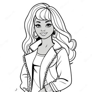 Schwarze Barbie Fashionista Ausmalbild | Schwarze Barbie Ausmalbild