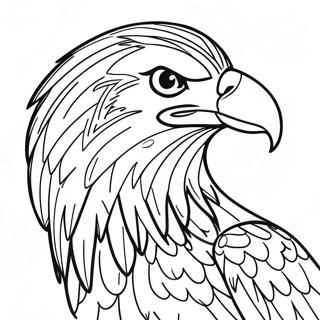 Adler mit eleganten Federn Ausmalbild | Buchstabe E Ausmalbild