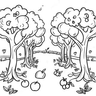 Apfelgarten Ausmalbild | Apfelgarten Ausmalbild