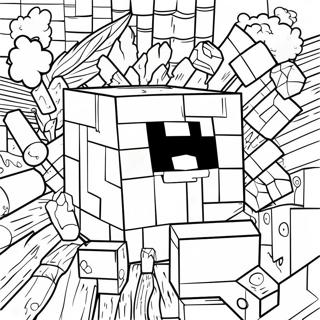 Minecraft TNT Block Ausmalbild | Minecraft TNT Ausmalbild