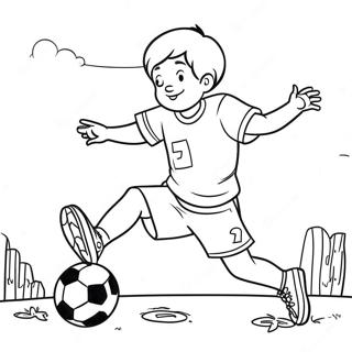 Sohn spielt Fußball Ausmalbild | Sohn Ausmalbild