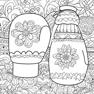 Bunte Handschuhmuster Ausmalbild | Der Handschuh Ausmalbild