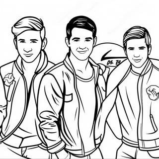 Big Time Rush Bandmitglieder Ausmalbild | Big Time Rush Ausmalbild