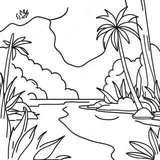 Buntes Panama Dschungel Ausmalbild | Panama Ausmalbild