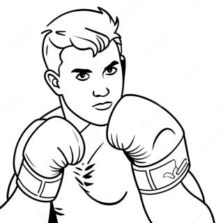Jake Paul in Boxhandschuhen Ausmalbild | Jake Paul Ausmalbild