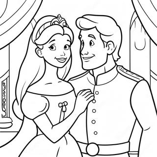 Charmante Disney Prinzessin und Prinz Ausmalbild | Disney Paare Ausmalbild