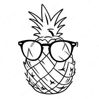 Niedliche Ananas mit Sonnenbrille Ausmalbild | Ananas Ausmalbild