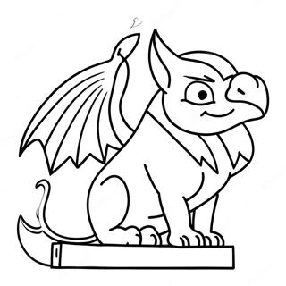 Gargoyle Ausmalbild | Wasserspeier Ausmalbild
