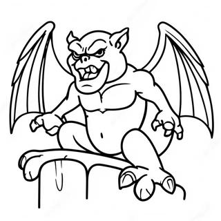 Wütender Gargoyle Ausmalbild | Wasserspeier Ausmalbild