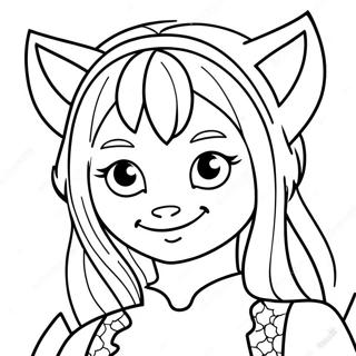 Katzenmädchen Ausmalbild | Katze Mädchen Ausmalbild