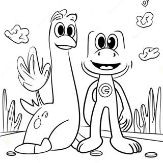 Gumby und Pokey Abenteuer Ausmalbild | Gumby Ausmalbild