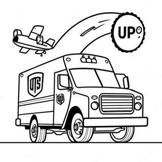 UPS Lieferwagen Ausmalbild | UPS Ausmalbild