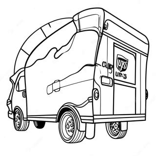 UPS Paketlieferung Ausmalbild | UPS Ausmalbild
