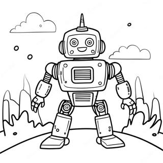 Abenteuerlicher wilder Roboter Ausmalbild | Der wilde Roboter Ausmalbild