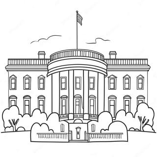 Präsidentielles weißes Haus Ausmalbild | Weißes Haus Ausmalbild
