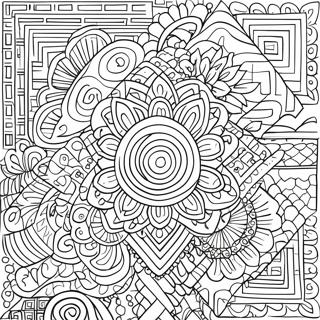 Hmong traditionelle Muster Ausmalbild | Hmong Ausmalbild