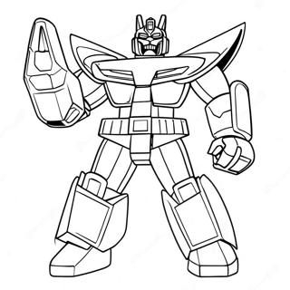 Mächtiger Megazord in Aktion Ausmalbild | Megazord Ausmalbild