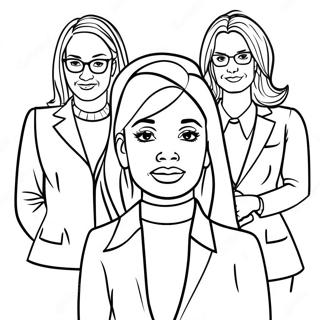 Ermächtigende Frauenführerinnen Ausmalbild | Frauen Geschichte Ausmalbild