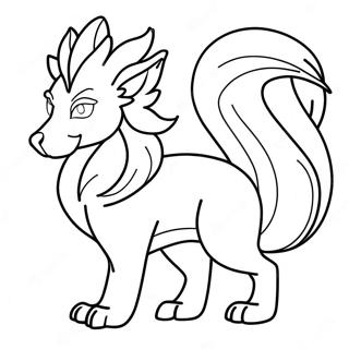Majestätisches Ninetales Ausmalbild | Neun Schwänze Ausmalbild