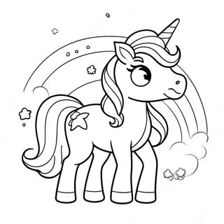 Süßes Regenbogen-Einhorn Rainbocorn Ausmalbild | Regenbogen-Einhorn Ausmalbild
