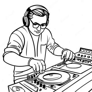 DJ Musik Mixing Ausmalbild | DJ Ausmalbild