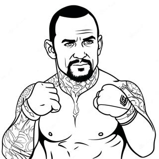 CM Punk in Aktion Ausmalbild | CM Punk Ausmalbild