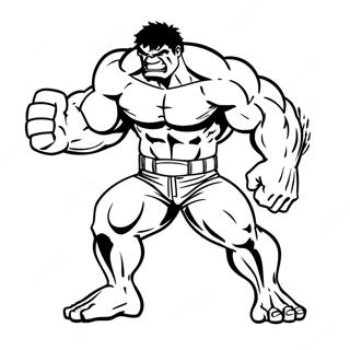 Furchtloser roter Hulk in Aktion Ausmalbild | Roter Hulk Ausmalbild