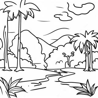 Buntes Ausmalbild der Landschaft von Honduras | Honduras Ausmalbild