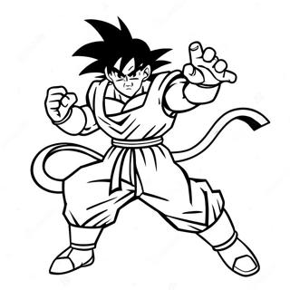 Goku Black in Kampfpose Ausmalbild | Goku Schwarz Ausmalbild