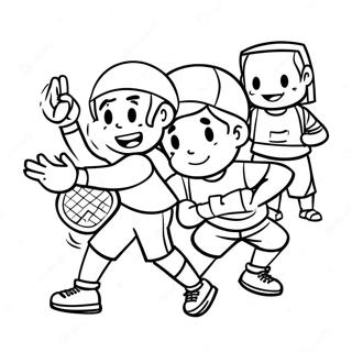 Ausmalbild von YMCA-Kindern, die Sport treiben | YMCA Ausmalbild