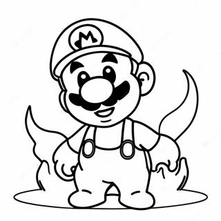 Ausmalbild von Feuer-Mario | Feuer Mario Ausmalbild